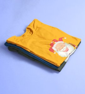Drunkard Santa : Amazingly Printed T-shirt (Yellow) Best Gift For Christmas Celebration