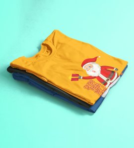 Funniest Santa : Funniest Printed T-shirt (Yellow) Perfect Gift For Kids