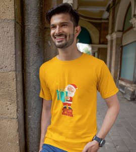 Gift Man Santa: Perfectly Printed T-shirt (Yellow) Best Gift For Boys Girls