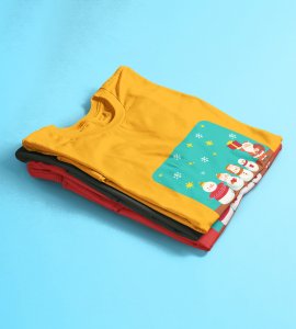 Santa's Squad: Cute Printed T-shirt (Yellow) Perfect Gift For kids