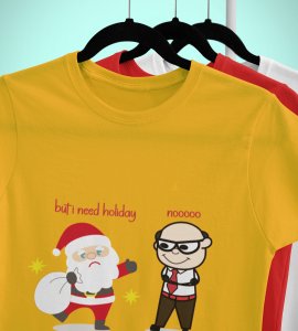 Corporate Santa: Funny Printed T-shirt (Yellow) Best Gift For Secret Santa