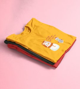 Society Against Santa : Funniest Printed T-shirt (Yellow) Best Gift For Secret Santa