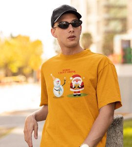 Sober Santa: Funniest Printed T-shirt (Yellow) Best Gift For Boys Girls