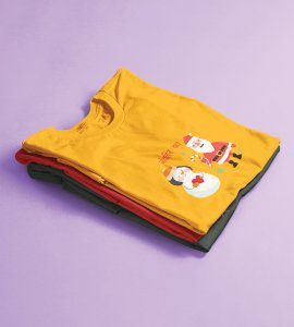 Romantic Santa : Funny Printed T-shirt (Yellow) Perfect Gift For Secret Santa