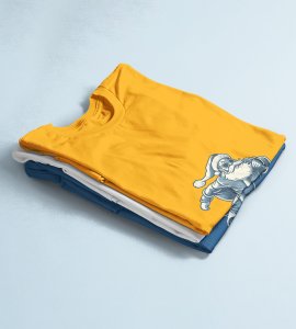 Gen-z Santa At Service : Printed T-shirt (Yellow) Best Gift For Boys Girls