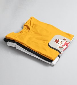 I Love Santa : Cute And Beautiful Printed T-shirt (Yellow) Best Gift For Boys Girls