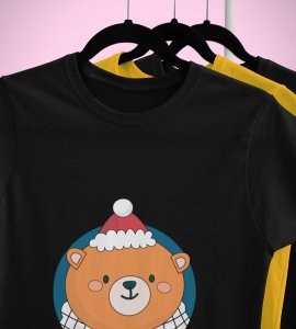 Winter Vibes: Welcome Christmas With(Black) T-shirt Perfect Gift For Kids Boys Girls