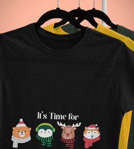 Christmas Party: Motivational Printed T-shirt (Black) Unique Gift For Secret Santa