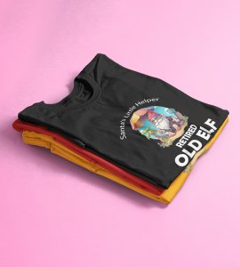Elderly Elf: Unique Printed T-shirt (Black) Perfect Gift For Boys Girls