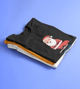 Even Santa Wants Gift: Cute Printed T-shirt (Black) Perfect Gift For Boys Girls