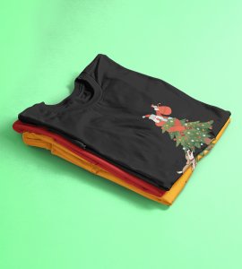 Santa's On Tree: Best Printed T-shirt (Black) Best Gift For Secret Santa