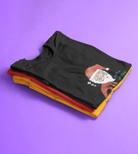 Tired Santa: Best Printed T-shirt (Black) Best Gift For Kids Boys Girls