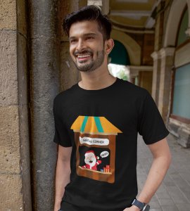 Santa's Gift Shop: Beautifully Printed T-shirt (Black) Best Gift For Secret Santa