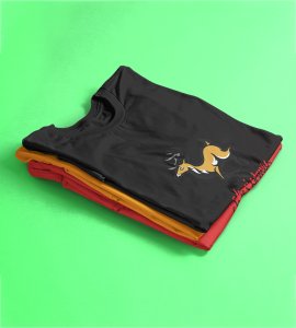 Hustling Reindeer : Funny & Cute Printed T-shirt (Black) Perfect Gift For Secret Santa