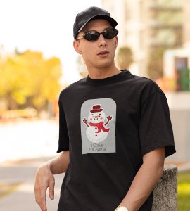 I Love Santa : Cute And Beautiful Printed T-shirt (Black) Best Gift For Boys Girls