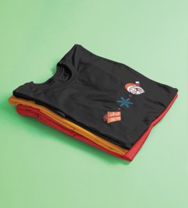 Gift + Winter = Christmas : Romantic Printed T-shirt (Black) Amazing Gift For Boys Girls