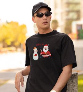 Romantic Santa : Funny Printed T-shirt (Black) Perfect Gift For Secret Santa