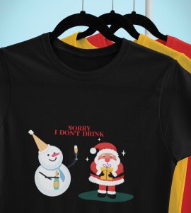 Sober Santa: Funniest Printed T-shirt (Black) Best Gift For Boys Girls