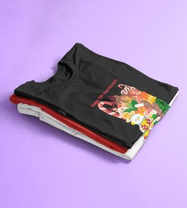 Find The Santa : Beautifully Crafted T-shirt (Black) Perfect Gift For Kids