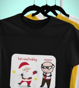 Corporate Santa: Funny Printed T-shirt (Black) Best Gift For Secret Santa