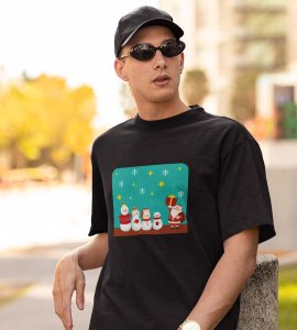 Santa's Squad: Cute Printed T-shirt (Black) Perfect Gift For kids