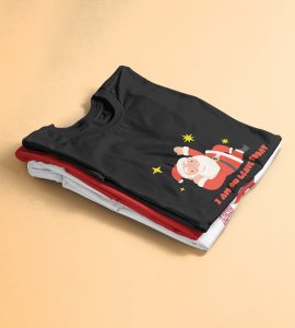Vacational Santa: Humorously Printed T-shirt (Black) Best Gift For Secret Santa