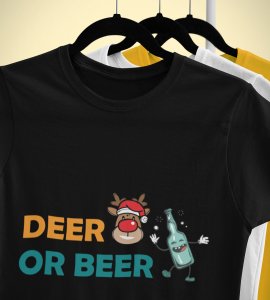 Deer Or Beer: Beautifully Crafted T-shirts(Black) Best Gift for Boys Girls