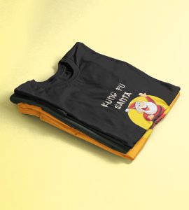 Kung Fu Santa: Perfect T-shirt For Secret Santa(Black) Best Gift For Boys Girls
