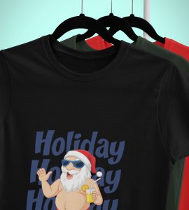 Santa On Vaction T-shirt: Exclusive Gift For Boys Girls(Black) Cool Santa T-shirt, A Perfect Gift For Secret Santa