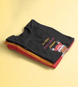 Big Chimney Bigger Gifts: Revamp your Joy with(Black) Cutest Santa T-shirt, Best Gift For Boys Girls