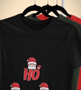 Santas Classic Laugh Printed T-shirt ,(Black) Christmas Edition Printed T-shirt |Best Gift For Friends Family Boys Girls