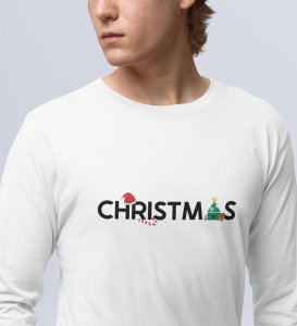 Christmas Time : Unique PrintedFull Sleeve T-shirt White Best Gift For Boys Girls