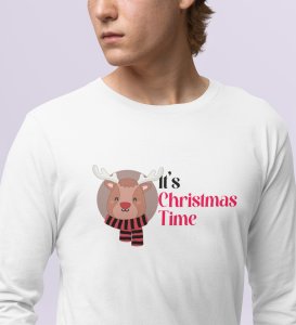 Christmas Arrival: Welcome Christmas With WhiteFull Sleeve T-shirt Perfect Gift For Kids Boys Girls