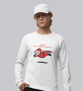Super Santa: Unique DesignerFull Sleeve T-shirt White Best Gift For Boys Girls