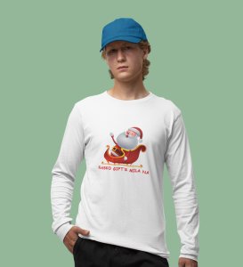 Lovely Santa: Cute And Beautiful DesignedFull Sleeve T-shirt White Best Gift For Boys Girls