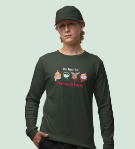 Believe In Yourself: Motivational DesignerFull Sleeve T-shirt Green Unique Gift For Secret Santa