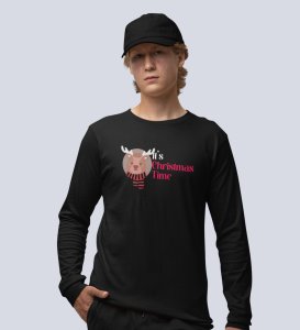 Christmas Arrival: Welcome Christmas WithBlackFull Sleeve T-shirt Perfect Gift For Kids Boys Girls