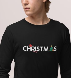 Christmas Time : Unique PrintedFull Sleeve T-shirt Black Best Gift For Boys Girls