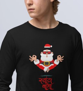 Om Santa Baba: Cute DesignerFull Sleeve T-shirt Black Perfect Gifts For Boys girls
