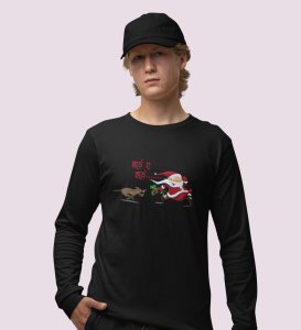 Poor Santa: Cute DesignerFull Sleeve T-shirte Black Best Gift For Boys Girls