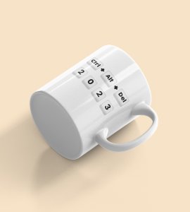 Delete 2023, New Year Printed Coffee Mugs