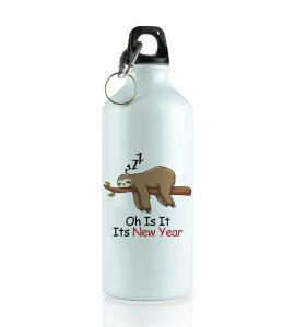 Sloth's New Year, Graphic Printed Sublimated Aluminium Water Bottle