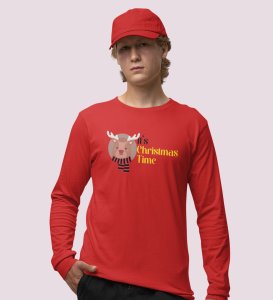 Animal Christmas Party: Unique DesignerFull Sleeve T-shirt Red Best Gift For Boys Girls