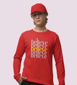Christmas Time : Unique PrintedFull Sleeve T-shirt Red Best Gift For Boys Girls