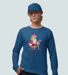 Old Grumpy Santa: Cute DesignedFull Sleeve T-shirt Blue Perfect Gift For Boys Girls