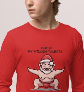 Long Gifts List: Beautifully DesignedFull Sleeve T-shirt Red Best Fift For Secret Santa