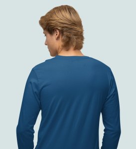 Curious Santa: Cute DesignerFull Sleeve T-shirt Blue Best Gift For Kids Boys Girls