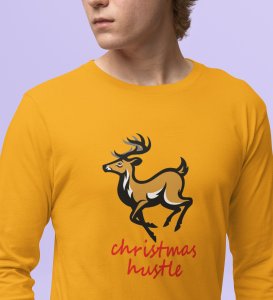 Busy Reindeer: Best DesignerFull Sleeve T-shirt Yellow Best Gift For Boys Girls