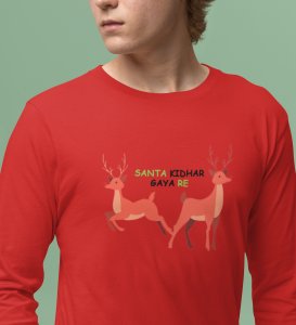 New Year New Arrival: Best DesignedFull Sleeve T-shirt Red Perfect Gift For Boys Girls