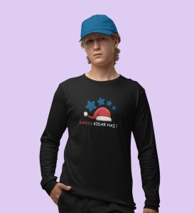 Where Did Santa Go?: Best DesignerFull Sleeve T-shirt Black Best Gift For Boys Girls